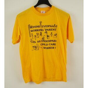 Vintage 1989 Daycare Childcare Worker Union Event Graphic T-Shirt Size L USA